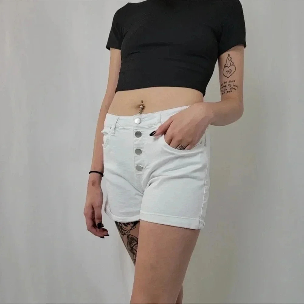 Harper Heritage Button Front Jean Shorts